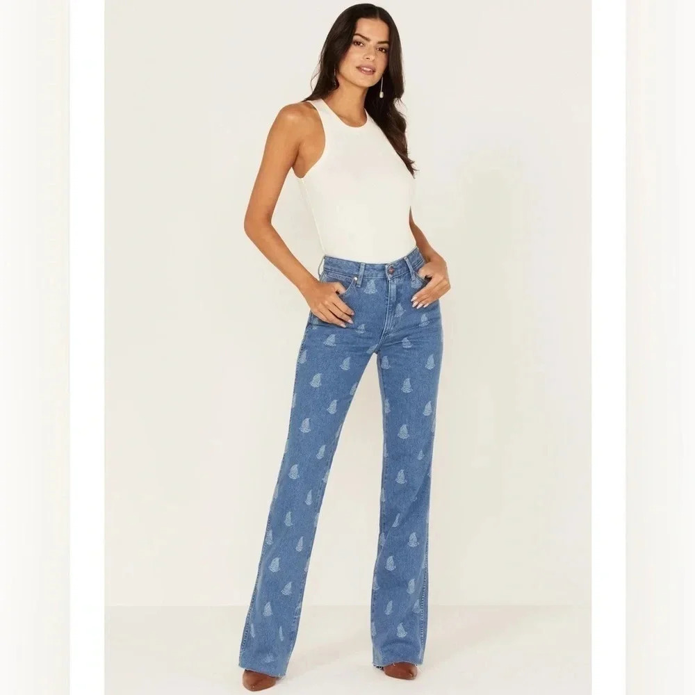 WRANGLER PAISLEY PRINT WESTWARD 626 HIGH RISE BOOTCUT JEANS 29 - Picture 7 of 8